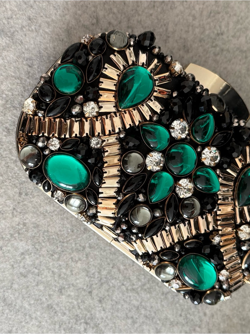 Emerald and Black Crystal clutch